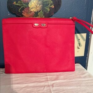 Chic Red Leather Clutch